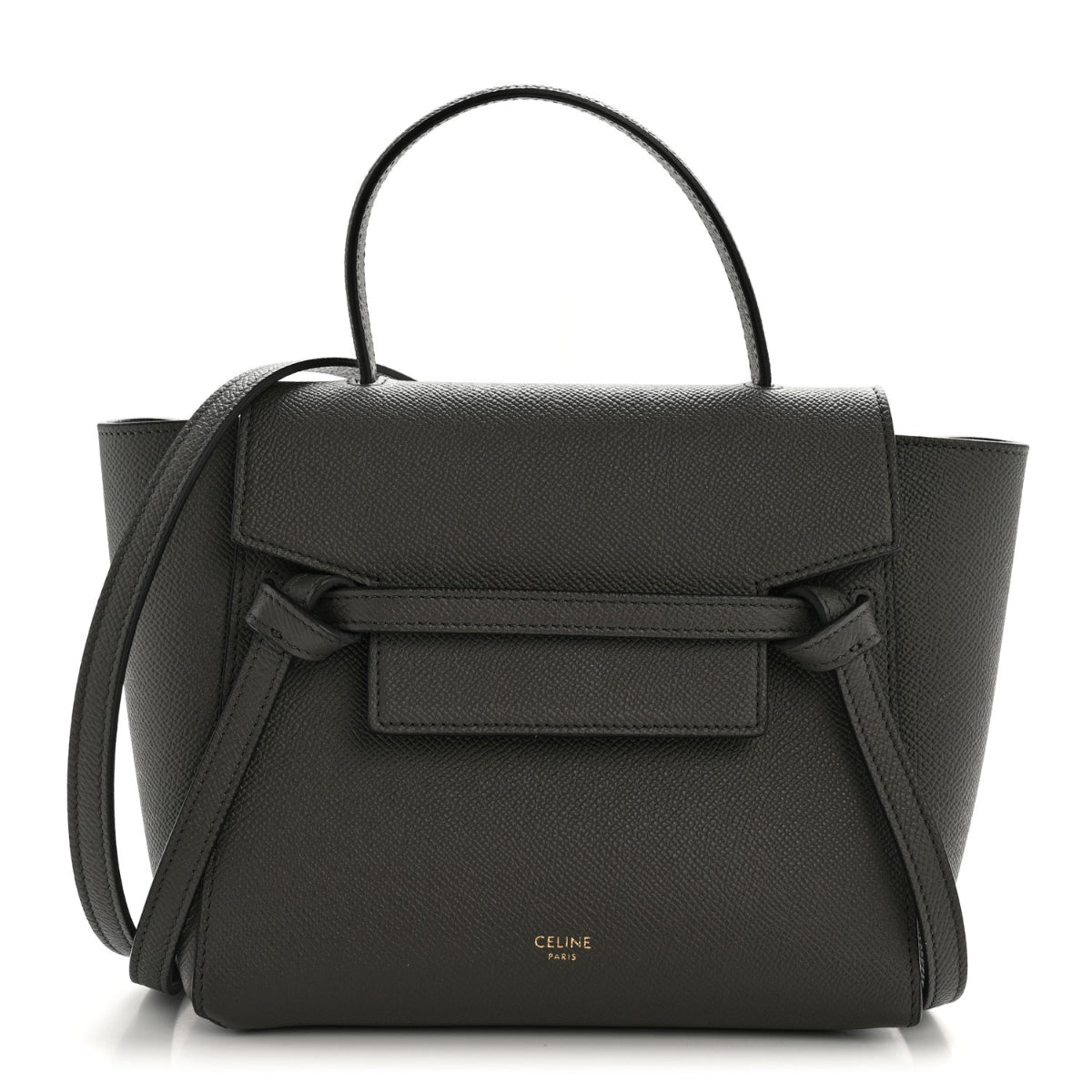 Grained Calfskin Nano Belt Bag Grey