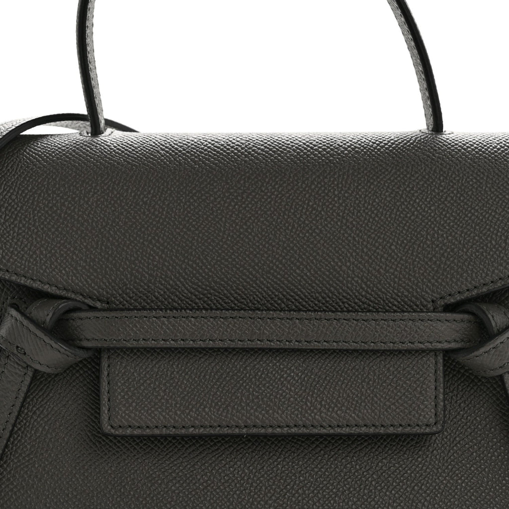 Grained Calfskin Nano Belt Bag Grey