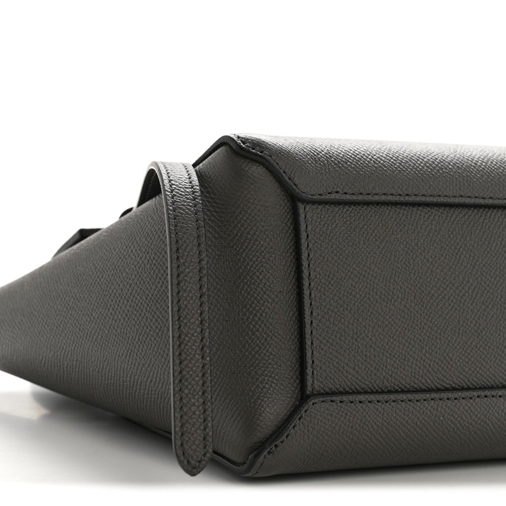 Grained Calfskin Nano Belt Bag Grey