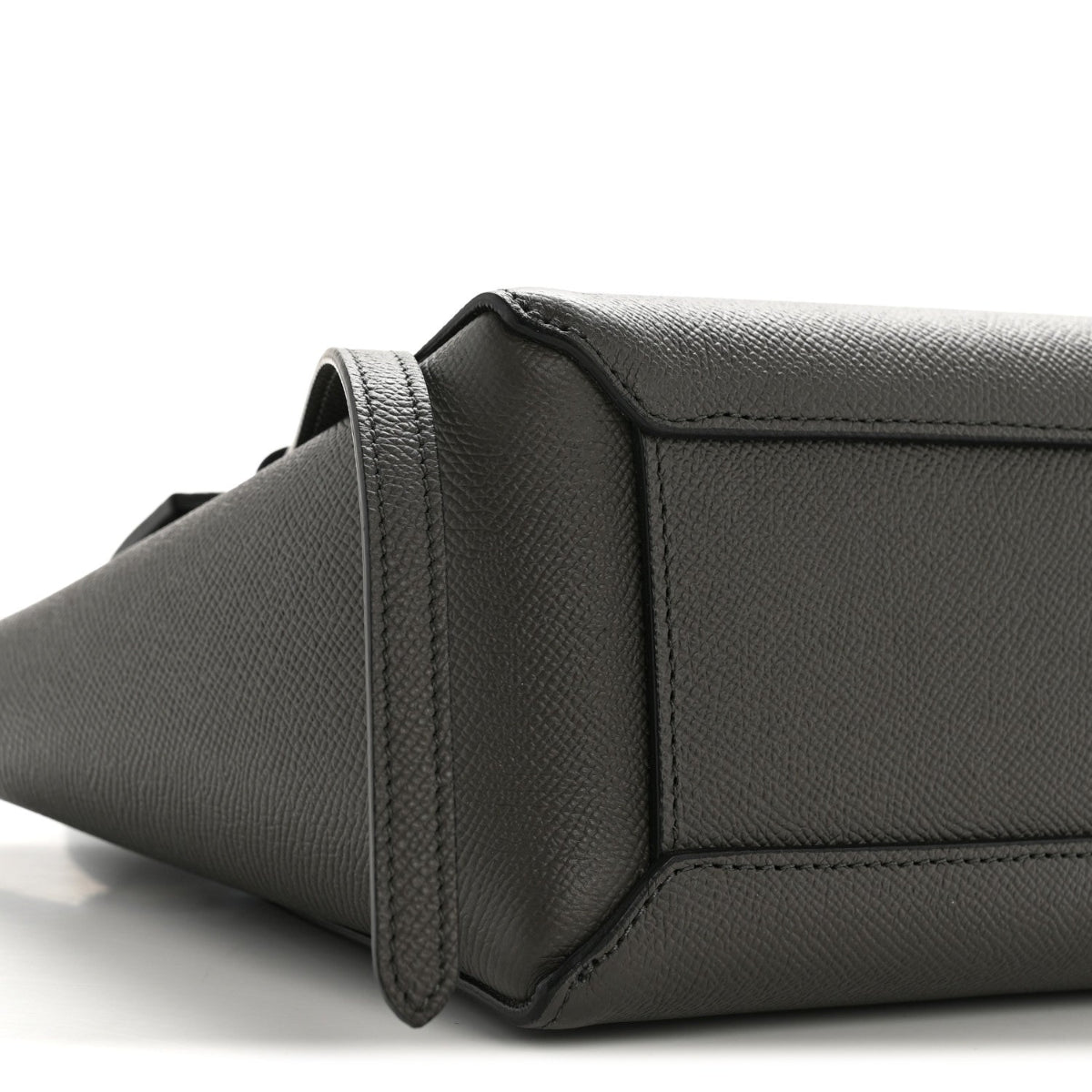 Grained Calfskin Nano Belt Bag Grey