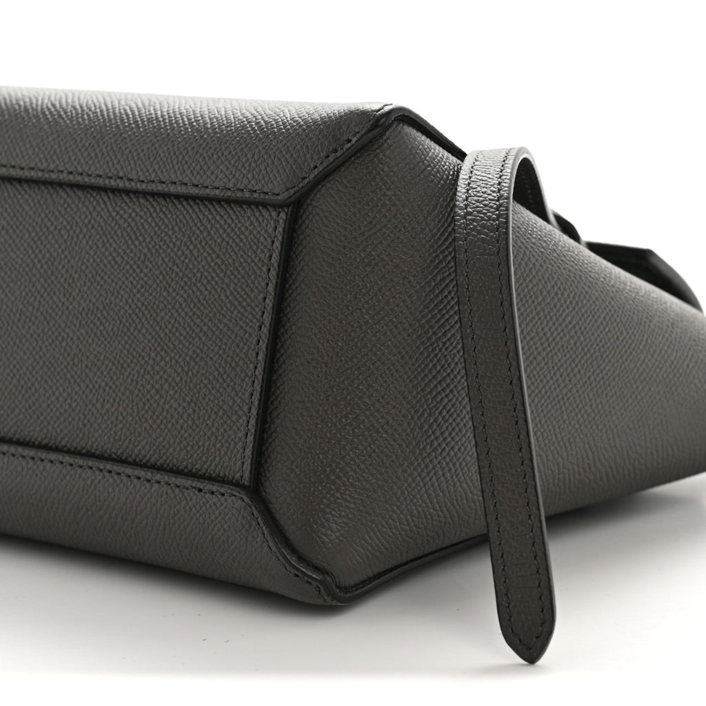 Grained Calfskin Nano Belt Bag Grey
