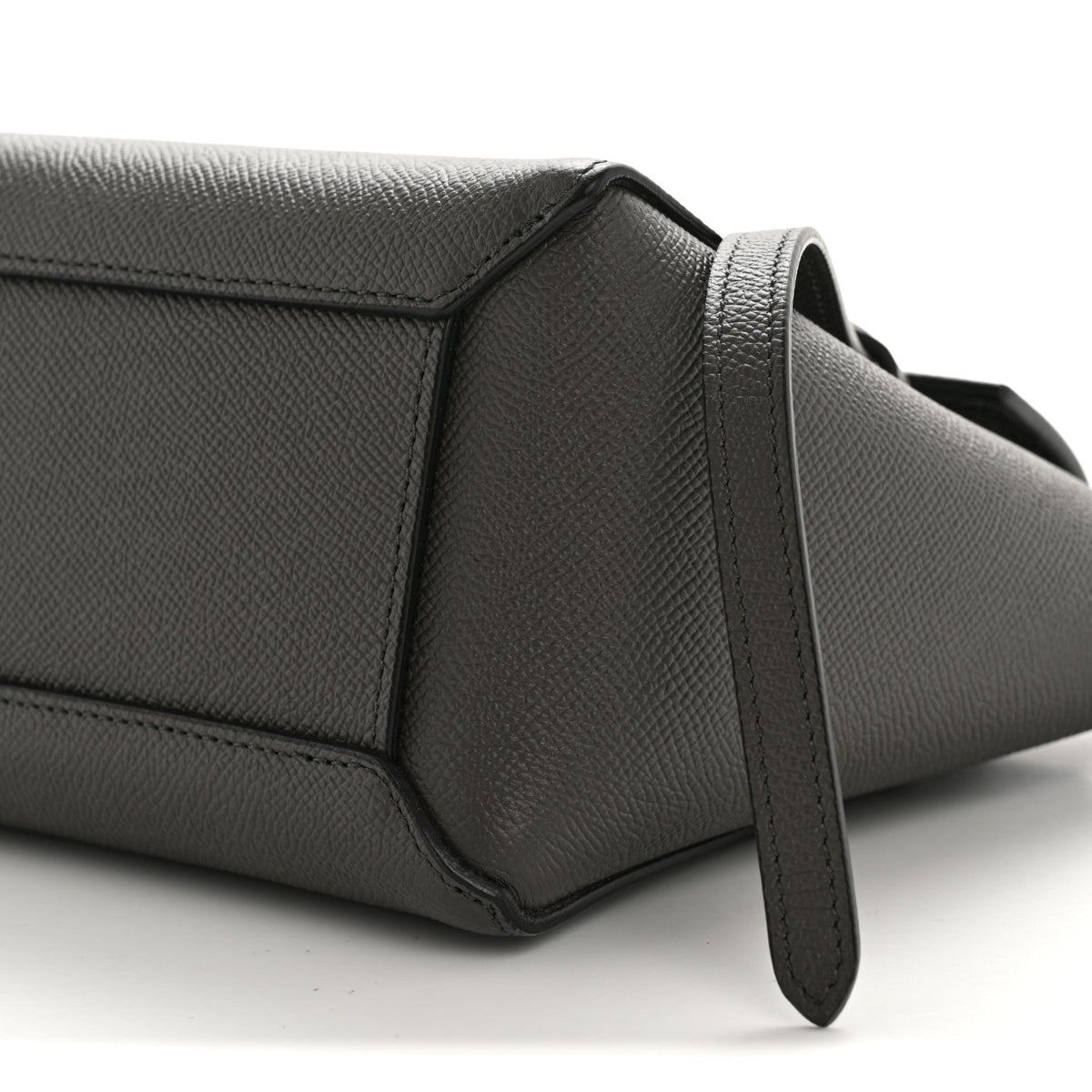 Grained Calfskin Nano Belt Bag Grey