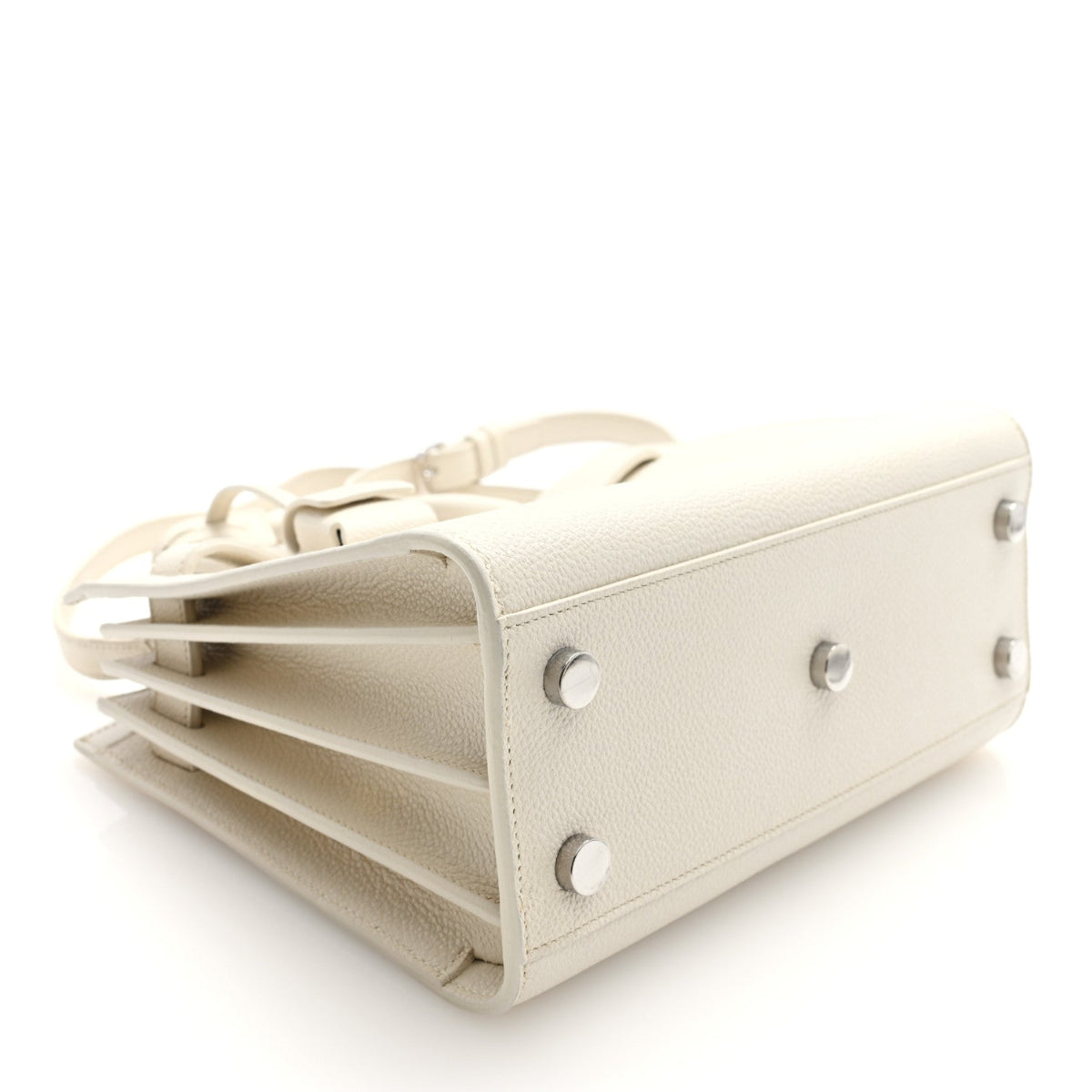 Grained Calfskin Nano Sac de Jour Dove White