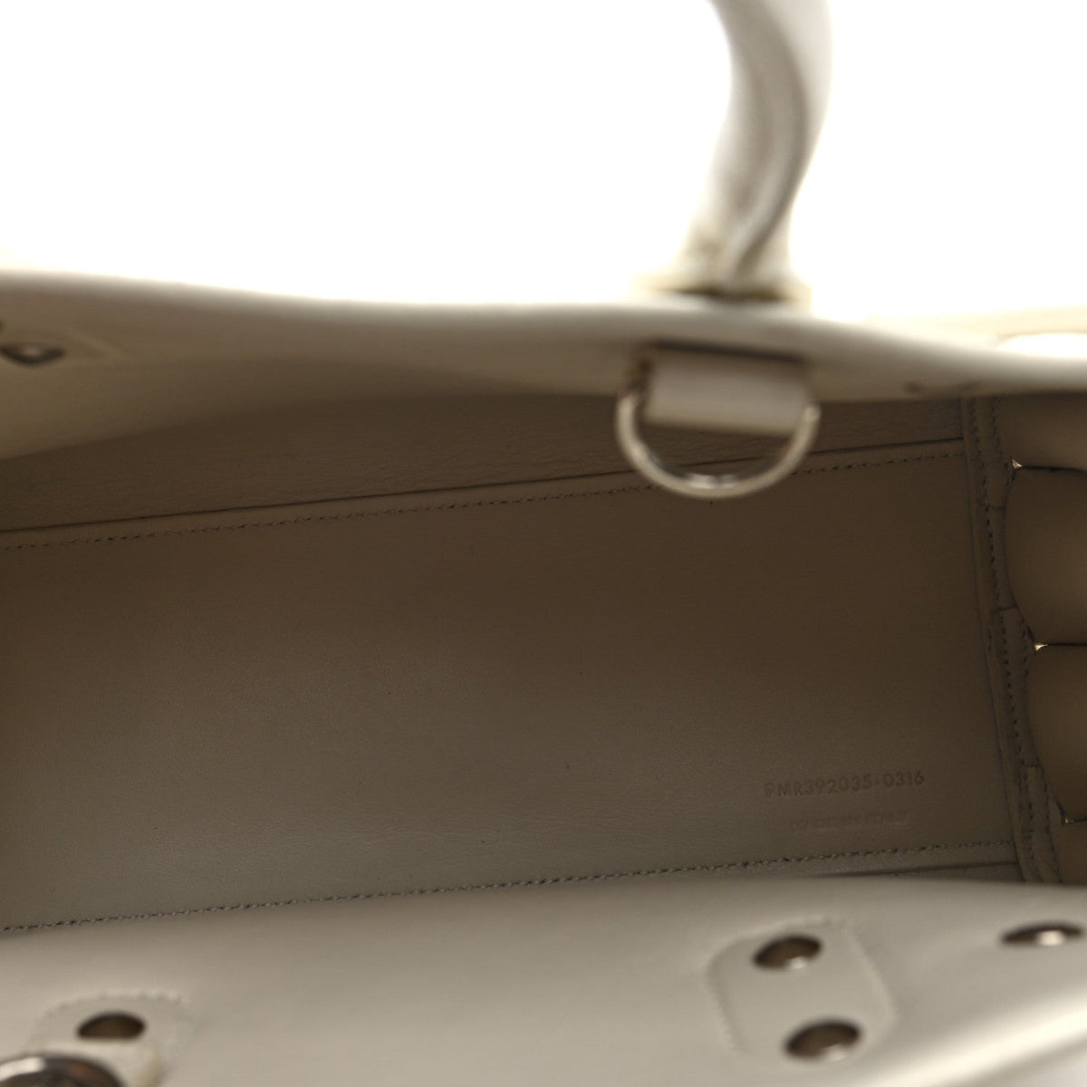 Grained Calfskin Nano Sac de Jour Dove White
