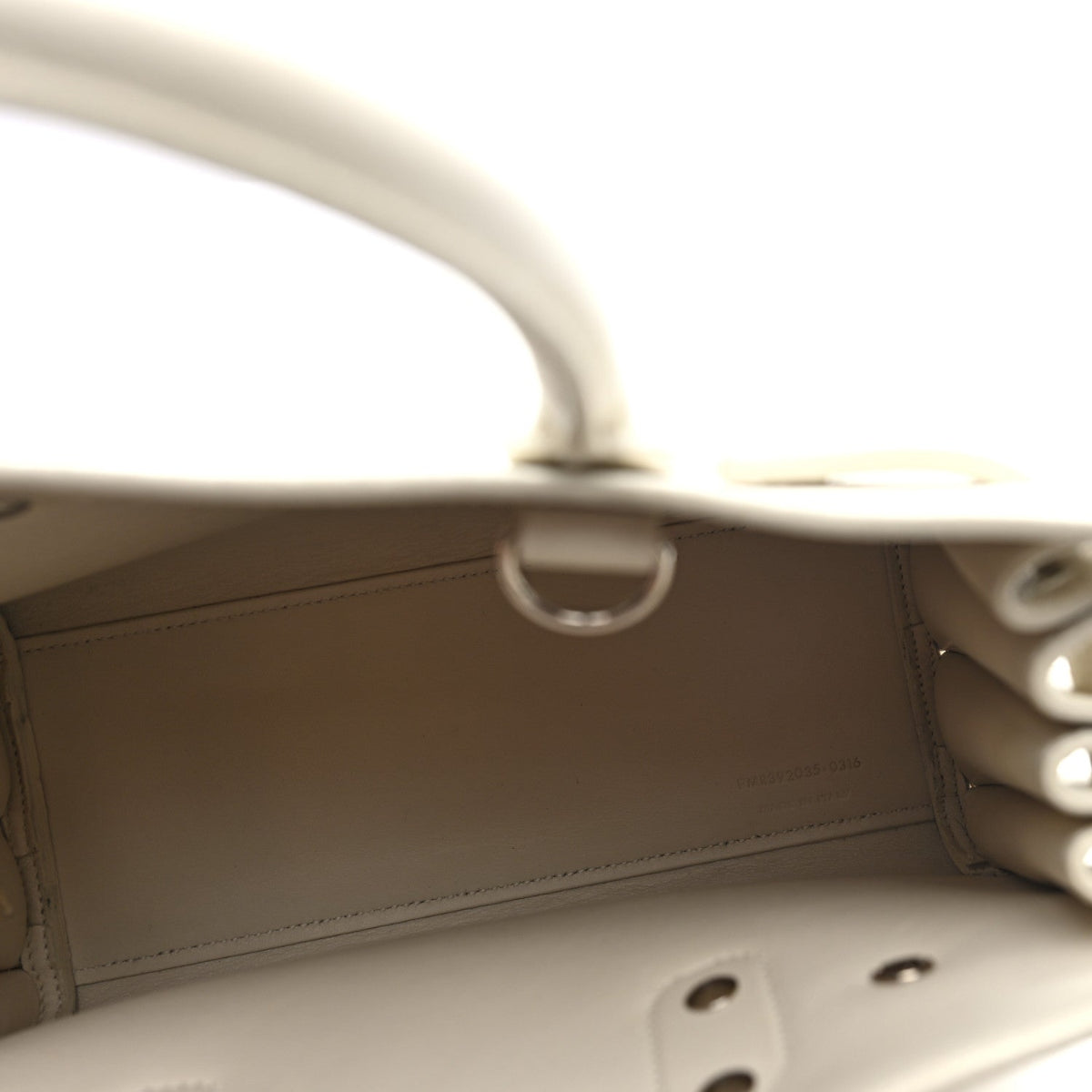 Grained Calfskin Nano Sac de Jour Dove White
