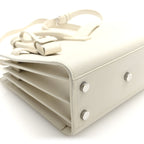 Grained Calfskin Nano Sac de Jour Dove White
