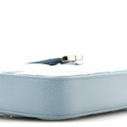 Grained Calfskin Quilted CC Box Clutch With Chain Blue