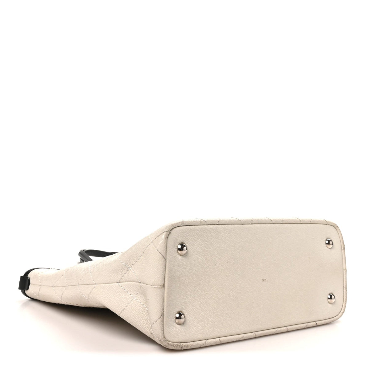 Grained Calfskin Shopping Fever Tote White