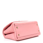 Grained Calfskin Small Chevron Chic Top Handle Flap Pink
