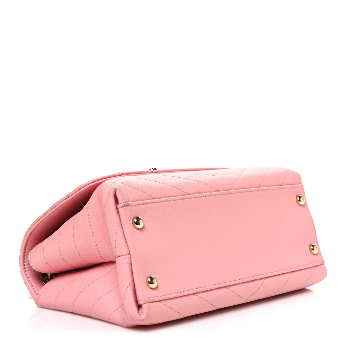 Grained Calfskin Small Chevron Chic Top Handle Flap Pink