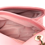 Grained Calfskin Small Chevron Chic Top Handle Flap Pink
