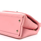 Grained Calfskin Small Chevron Chic Top Handle Flap Pink