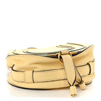 Grained Calfskin Small Marcie Saddle Bag Softy Yellow