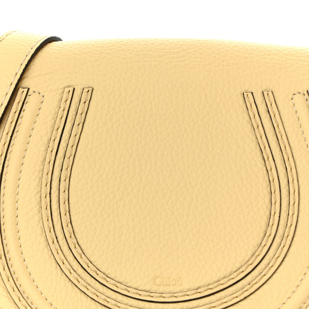 Grained Calfskin Small Marcie Saddle Bag Softy Yellow
