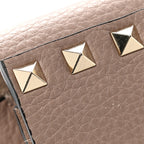 Grained Calfskin Small Rockstud Flap Crossbody Bag Poudre