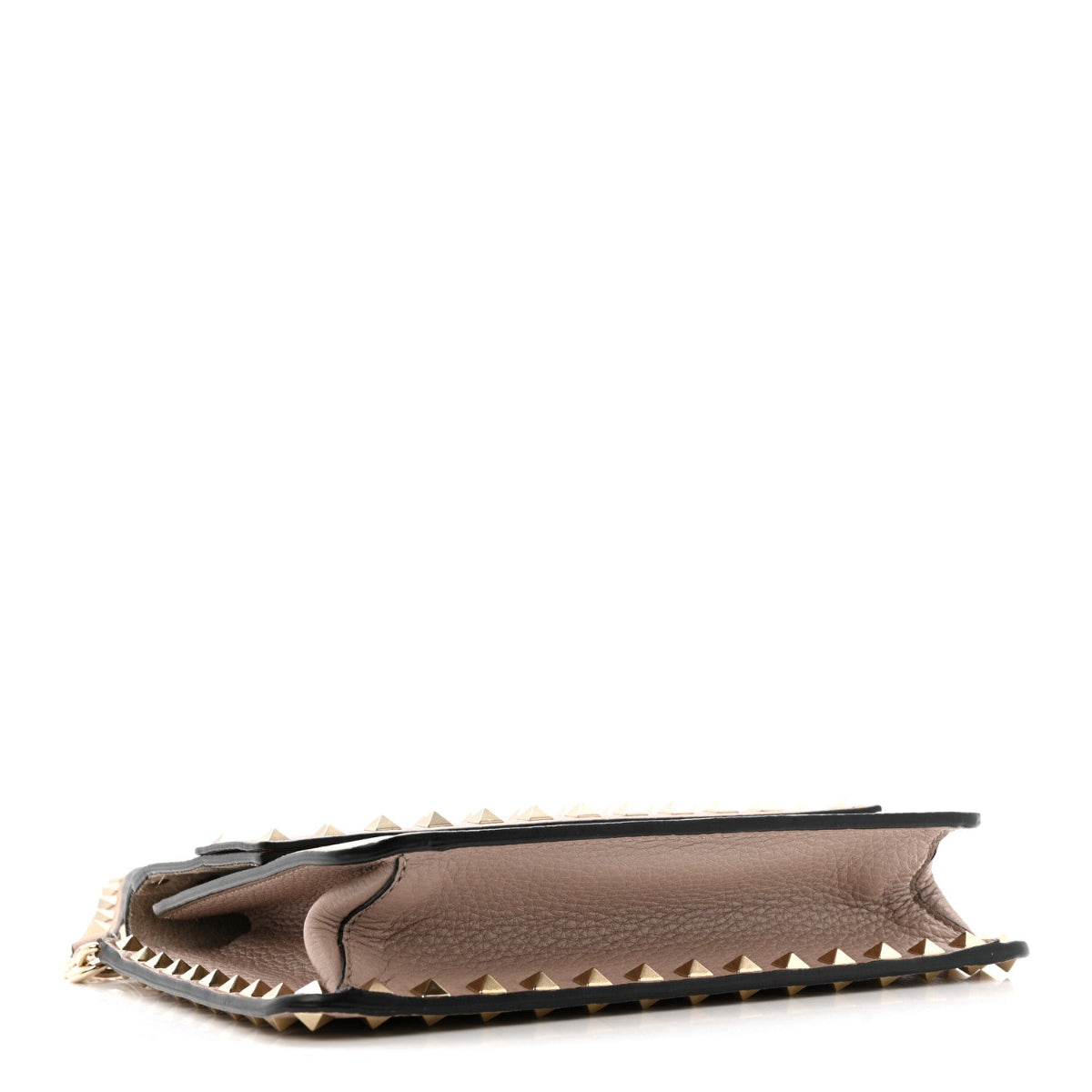 Grained Calfskin Small Rockstud Flap Crossbody Bag Poudre