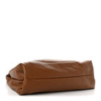 Grained Calfskin Softbit Maxi Shoulder Bag Dark Brown