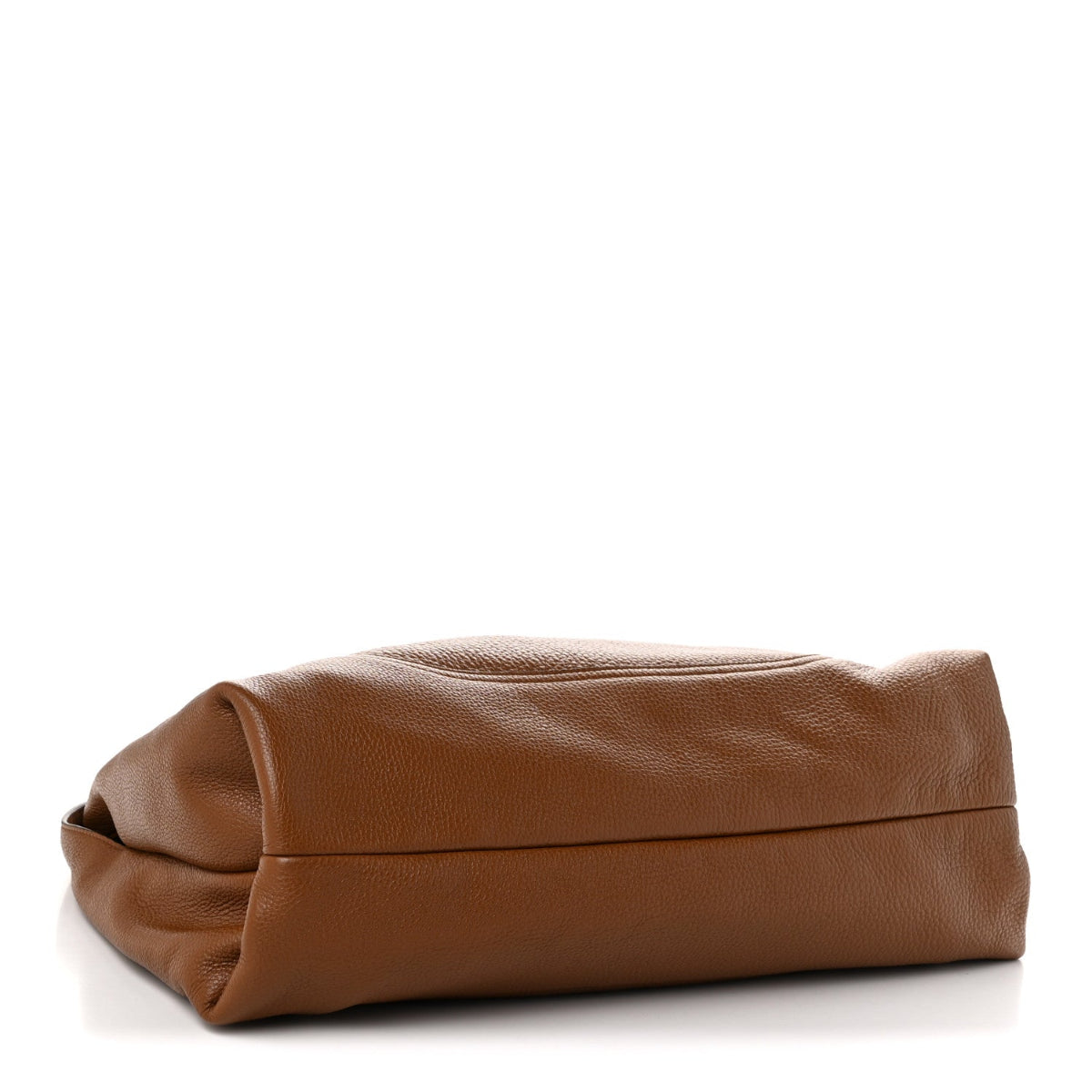Grained Calfskin Softbit Maxi Shoulder Bag Dark Brown