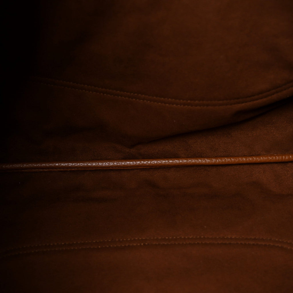 Grained Calfskin Softbit Maxi Shoulder Bag Dark Brown