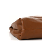 Grained Calfskin Softbit Maxi Shoulder Bag Dark Brown