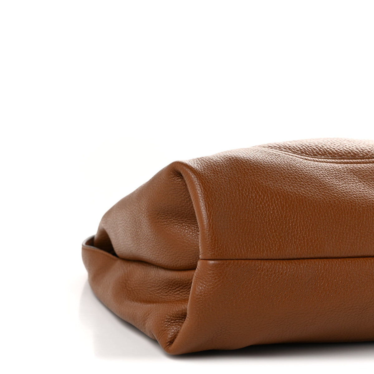 Grained Calfskin Softbit Maxi Shoulder Bag Dark Brown