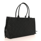 Grained Calfskin Stitched Urban Essentials Shopping Bag Black