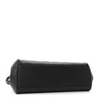 Grained Calfskin Stitched Urban Essentials Small Shopping Bag Black