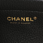 Grained Calfskin Stitched Urban Essentials Small Shopping Bag Black