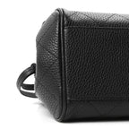 Grained Calfskin Stitched Urban Essentials Small Shopping Bag Black