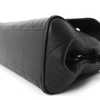 Grained Calfskin Stitched Urban Essentials Small Shopping Bag Black