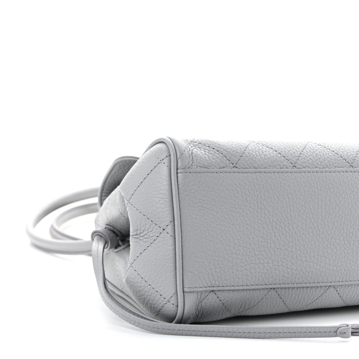 Grained Calfskin Stitched Urban Essentials Small Shopping Bag Grey