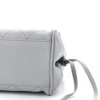 Grained Calfskin Stitched Urban Essentials Small Shopping Bag Grey