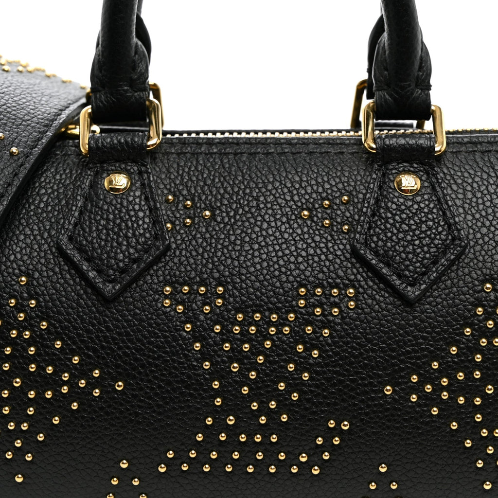 Grained Calfskin Studded Monogram Giant Nano Speedy Black