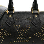 Grained Calfskin Studded Monogram Giant Nano Speedy Black