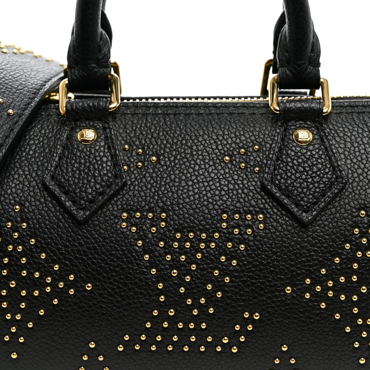 Grained Calfskin Studded Monogram Giant Nano Speedy Black
