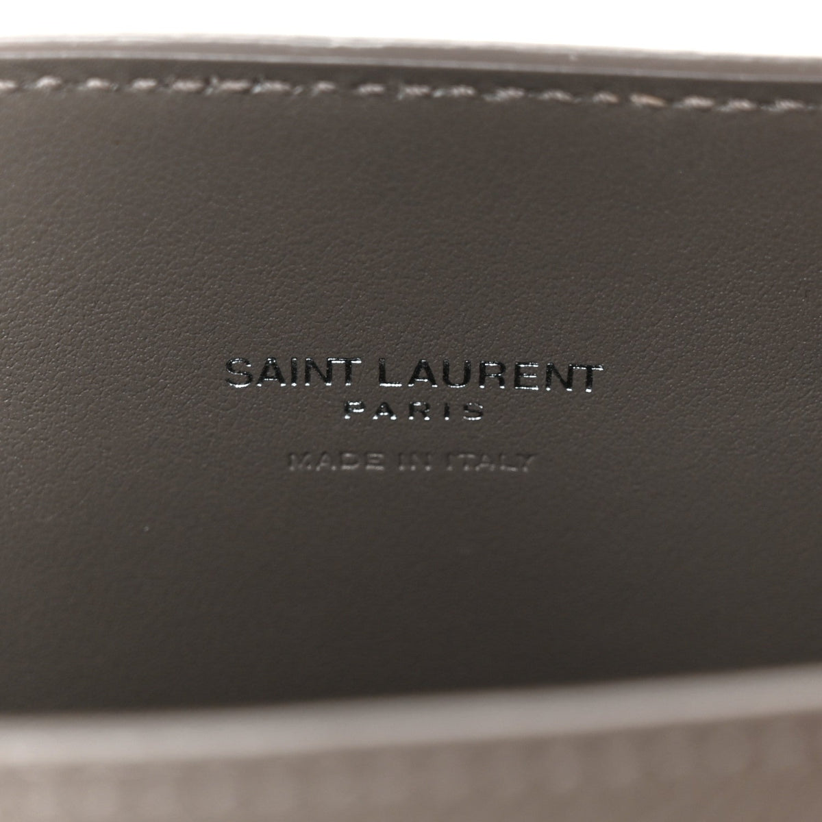 Grained Calfskin Topstich Baby Sac De Jour Fog