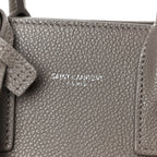 Grained Calfskin Topstich Baby Sac De Jour Fog