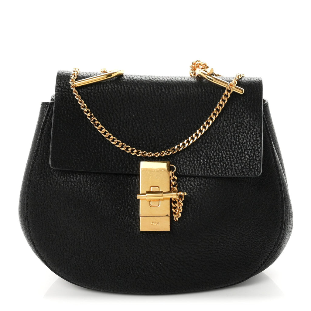 Grained Lambskin Drew Shoulder Bag Black