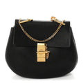 Grained Lambskin Drew Shoulder Bag Black