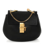 Grained Lambskin Drew Shoulder Bag Black