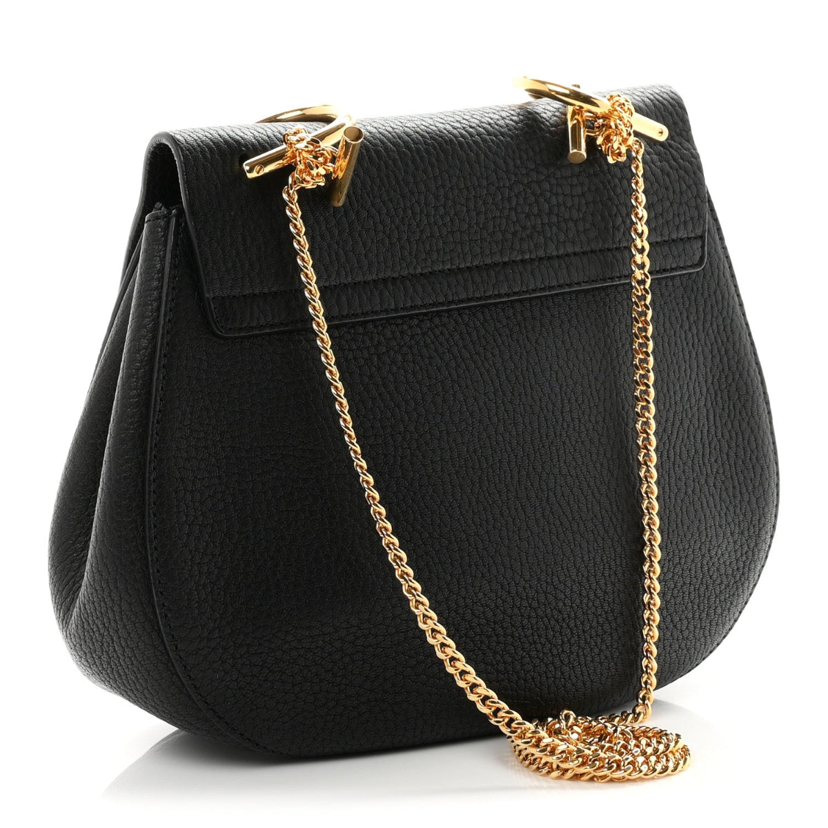 Grained Lambskin Drew Shoulder Bag Black
