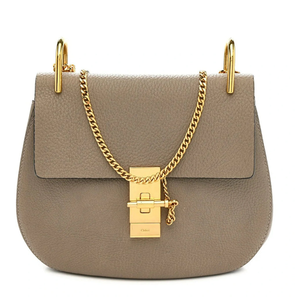 Grained Lambskin Drew Shoulder Bag Motty Grey