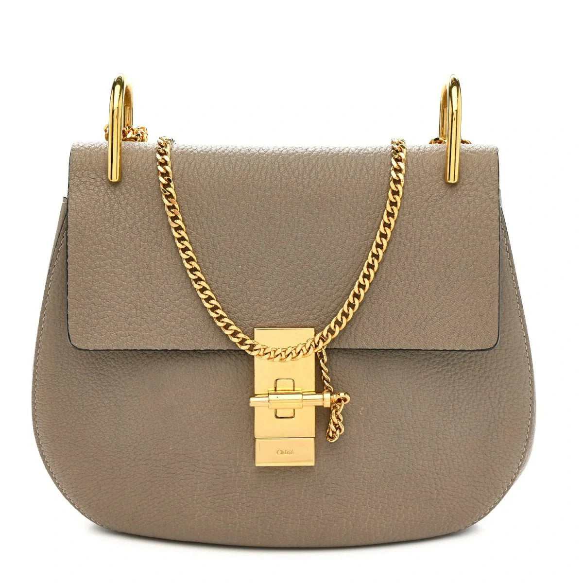 Grained Lambskin Drew Shoulder Bag Motty Grey