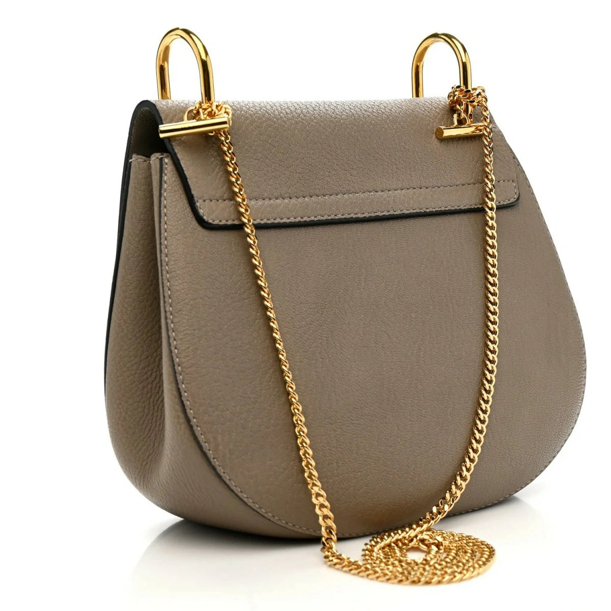 Grained Lambskin Drew Shoulder Bag Motty Grey