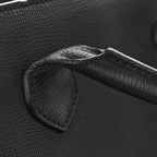 Grainy Calfskin House Check Large Banner Tote Black