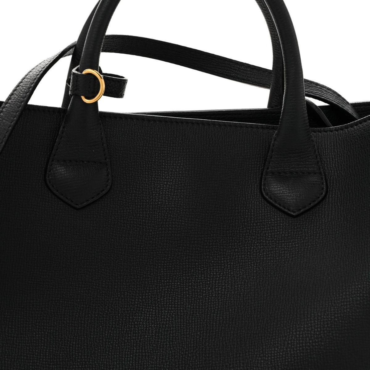 Grainy Calfskin House Check Large Banner Tote Black