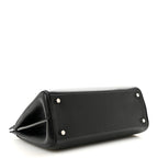 Grainy Calfskin Small Zumi Top Handle Bag Black