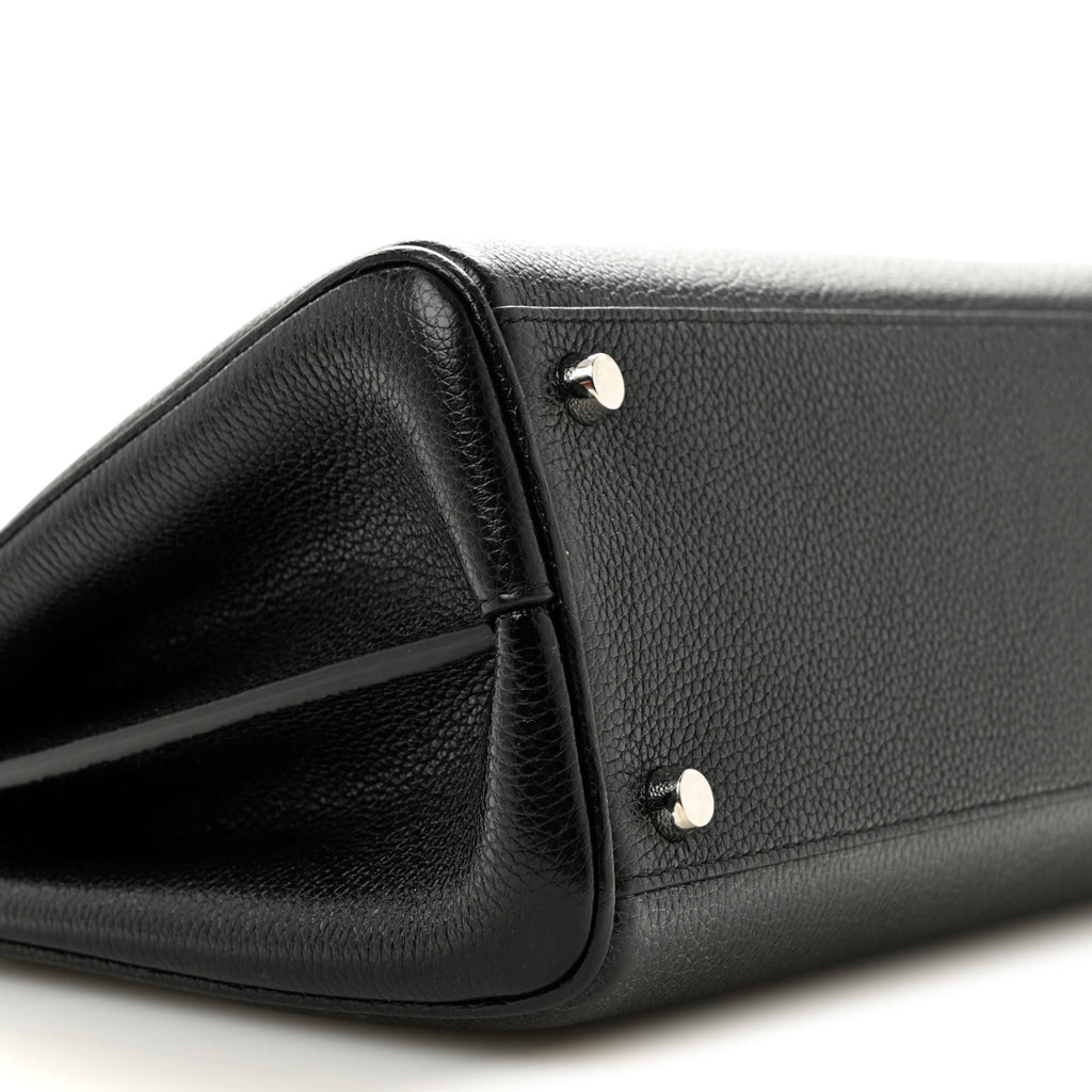 Grainy Calfskin Small Zumi Top Handle Bag Black