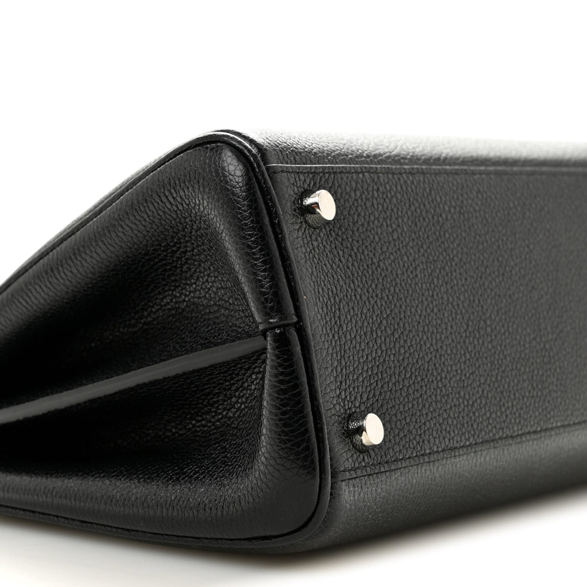 Grainy Calfskin Small Zumi Top Handle Bag Black