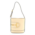 Arabella Calfskin Horsebit 73 Mini Bucket Bag White